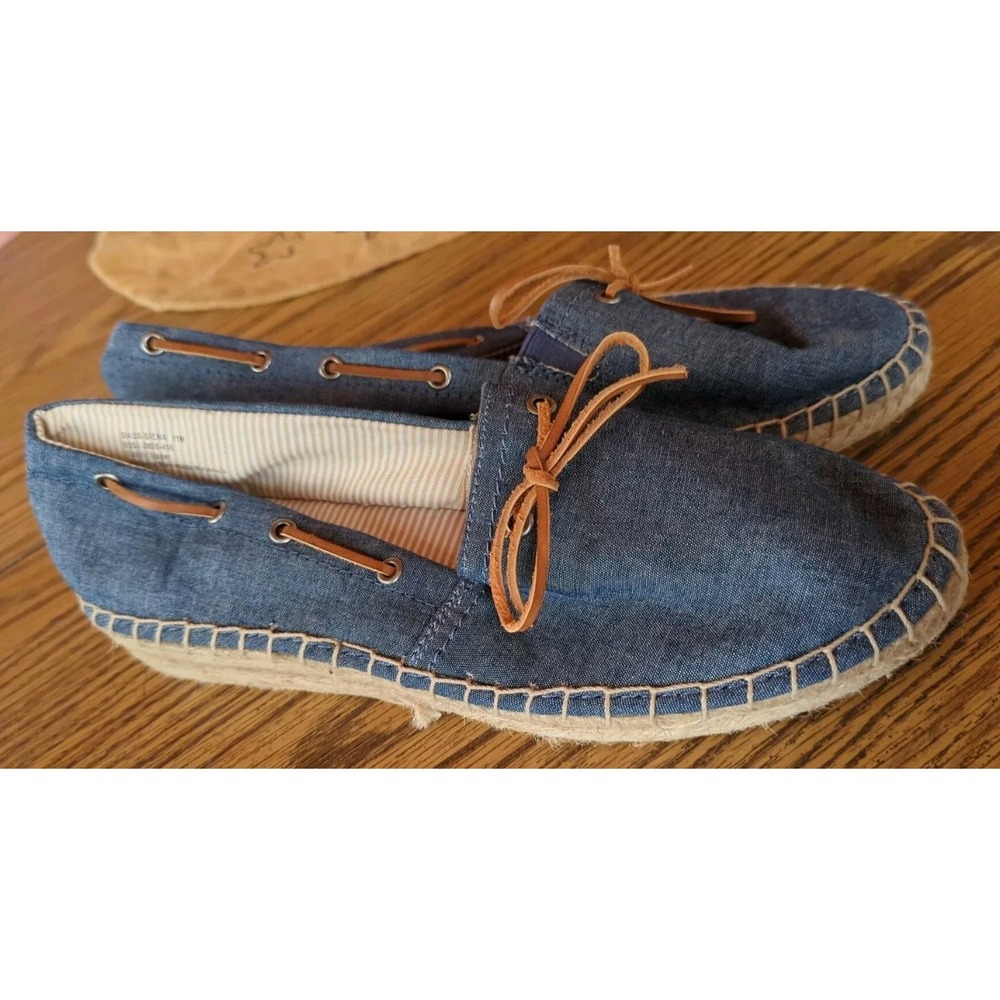 G.H. BASS Siena Denim Blue Slip-on Women's Sz US 11 M Fabric‎ Flat Espadrille